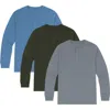 Benben 3 Pack Mens Long Sleeve Henley Tees
