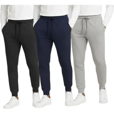 Benben 3 Pack Mens Ultra Soft Fleece Joggers Sweatpants In Gray