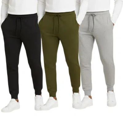 Benben 3 Pack Mens Ultra Soft Fleece Joggers Sweatpants In Green