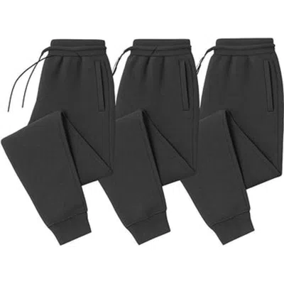 Benben 3 Pack Ultra Soft Fleece Jogger Sweatpants In Gray