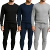 Benben 3 Pack Waffle Knit Thermal Loungewear Set In Gray