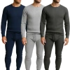 Benben 3 Pack Waffle Knit Thermal Loungewear Set In Multi