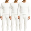 Benben 3 Pack Waffle Knit Thermal Loungewear Set In White
