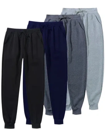 Benben 4 Pack Mens Basic Everday Joggers Ultra Soft Fleece In Animal Print