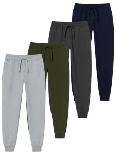 Benben 4 Pack Mens Basic Everday Joggers Ultra Soft Fleece In Animal Print