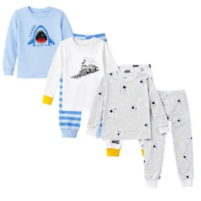 Benben Kids'  Boys 3 Pack Long Sleeve Pajamas In Blue