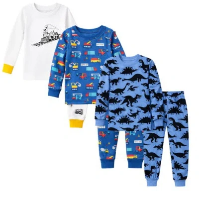 Benben Kids'  Boys 3 Pack Long Sleeve Pajamas In Blue