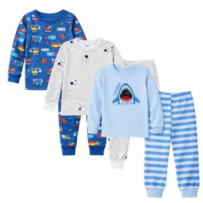Benben Kids'  Boys 3 Pack Long Sleeve Pajamas In Blue