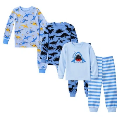 Benben Kids'  Boys 3 Pack Long Sleeve Pajamas In Blue