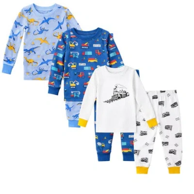 Benben Kids'  Boys 3 Pack Long Sleeve Pajamas In White