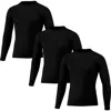 Benben Compression Shirt T-shirt Gym Tops Moisture-wicking Cool Tek 3-pack In Black