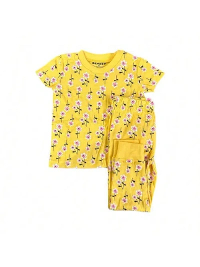 Benben Babies'  Girl's Shortsleeve Pajama Set In Yellow