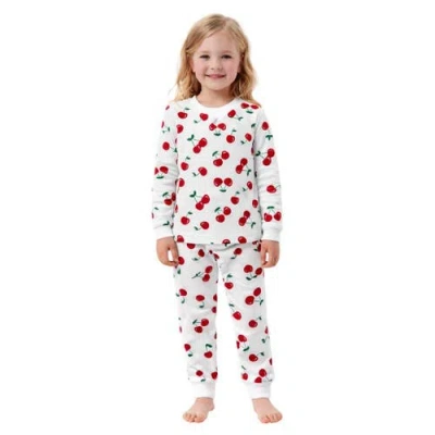Benben Kids'  Girls Long Sleeve Pajamas Set In Red