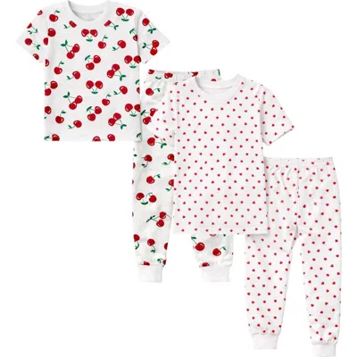 Benben Kids'  Girls Soft 2 Pack Short Sleeve Pajama Sets In Multi