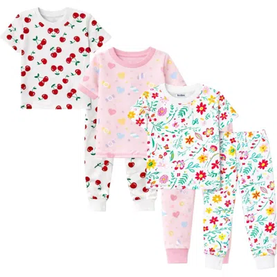 Benben Kids 3 Pack Pajamas Snug Fitted Short Sleeve Sleepwear Sets