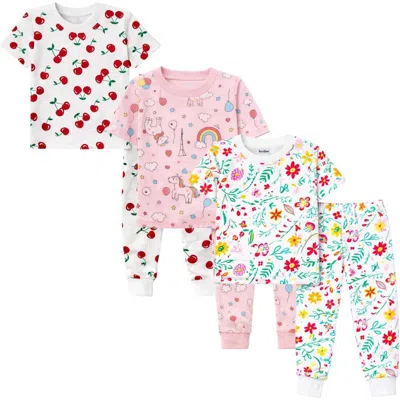Benben Kids 3 Pack Pajamas Snug Fitted Short Sleeve Sleepwear Sets