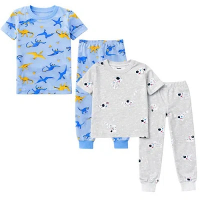 Benben Kids And Toddlers Boys 2 Pack Short Sleeve Pajama Sets Snug Fitted Ultra Soft