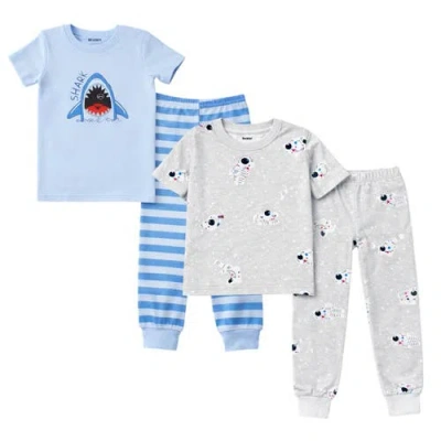 Benben Kids And Toddlers Boys 2 Pack Short Sleeve Pajama Sets Snug Fitted Ultra Soft