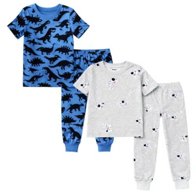 Benben Kids And Toddlers Boys 2 Pack Short Sleeve Pajama Sets Snug Fitted Ultra Soft In Multi