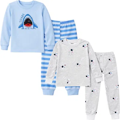 Benben Kids And Toddlers Boys Soft 2 Pack Pajama Sets Snug Fitted Ultra Soft Sleepwear Sets Long Sle In Multi