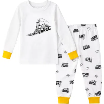 Benben Kids Toddler Boy Long Sleeve Pajamas Set Snug Fit Soft & Stylish Cozy Comfortable Sleepwear S In White