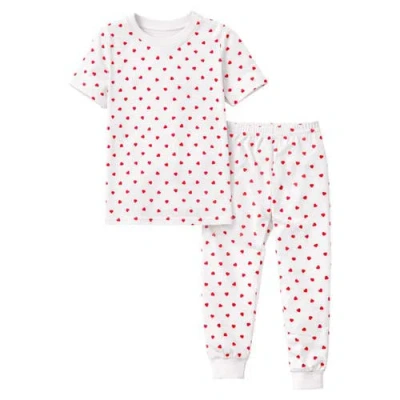 Benben Kids Toddler Girls Short Sleeve Pajamas Set Snug Fit Soft & Stylish Cozy Comfortable Sleepwea In Red