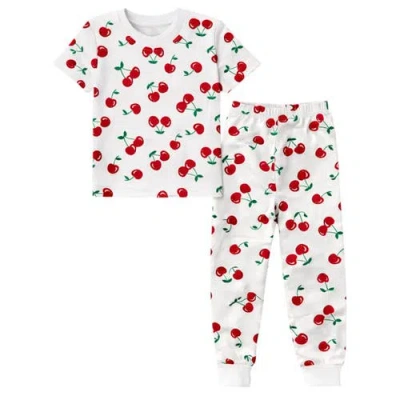 Benben Kids Toddler Girls Short Sleeve Pajamas Set Snug Fit Soft & Stylish Cozy Comfortable Sleepwea In Red
