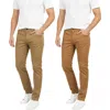 Benben Mens 2 Pack Chinos Slim Fit Stretch Pants In Brown