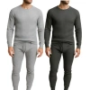 Benben Mens 2 Pack Thermal Set 4 Piece Top And Bottom Full Sets In Gray