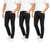 Benben Mens 3 Pack Chinos Slim Fit Stretch Pants In Black