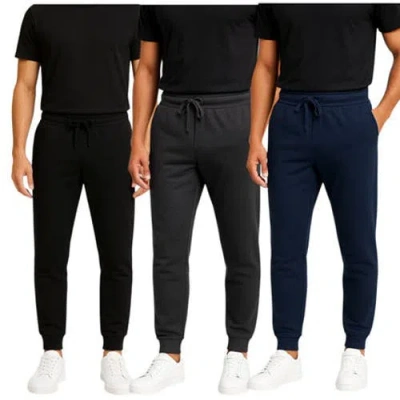 Benben Mens 3 Pack Ghost Zipper Jogger Ultra Soft Fleece In Multi
