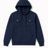 Benben Mens Heavyweight Zip Hoodie Jacket In Blue