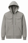 Benben Mens Heavyweight Zip Hoodie Jacket In Gray