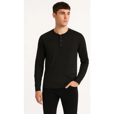 Benben Mens Long Sleeve Henley Shirt In Black