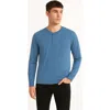 Benben Mens Long Sleeve Henley Shirt In Blue
