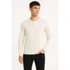 Benben Mens Long Sleeve Henley Shirt In White