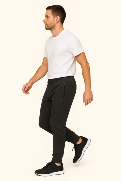 Benben Mens Ultra Soft Singe Pack Dual Zipper Jogger In Gray