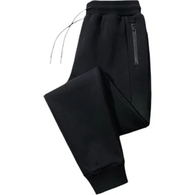 Benben Mens Ultra Soft Singe Pack Zipper Pocket Fleece Jogger In Black