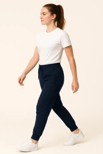 Benben Womens Ultra Soft Singe Pack Dual Zipper Jogger In Blue