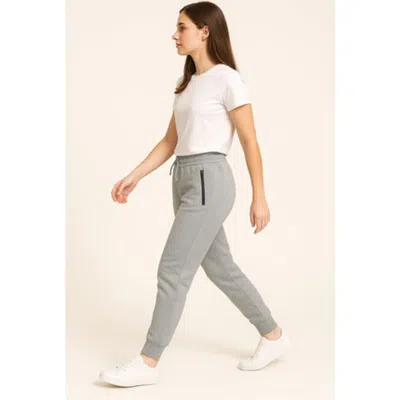 Benben Womens Ultra Soft Zipper Pocket Fleece Sweatpant Jogger In Gray