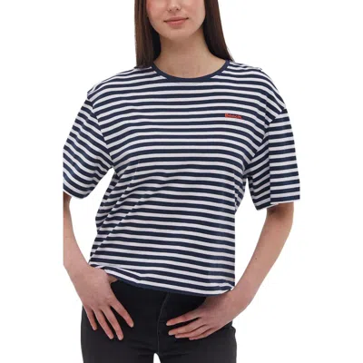 Bench . Aife Stripe Oversize T-shirt In Navy