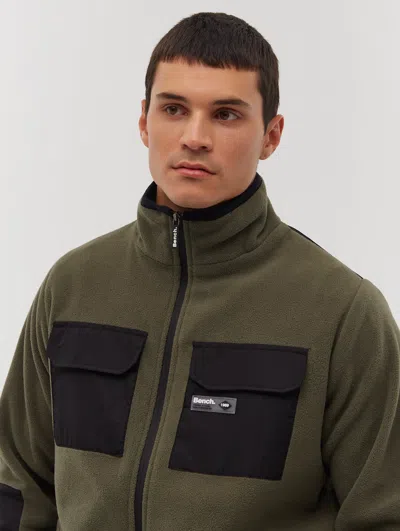 Bench Anders Double Patch Pocket Zip-up Sherpa In Green