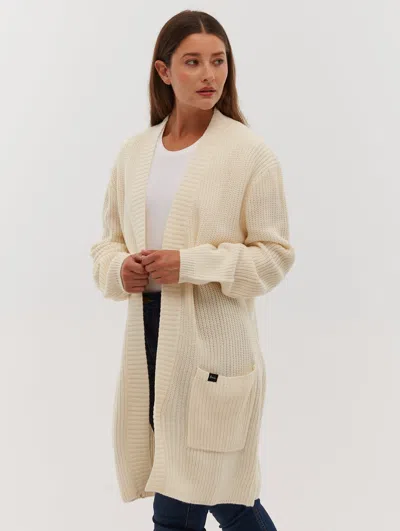 Bench Asteria Long Cardigan Sweater In White