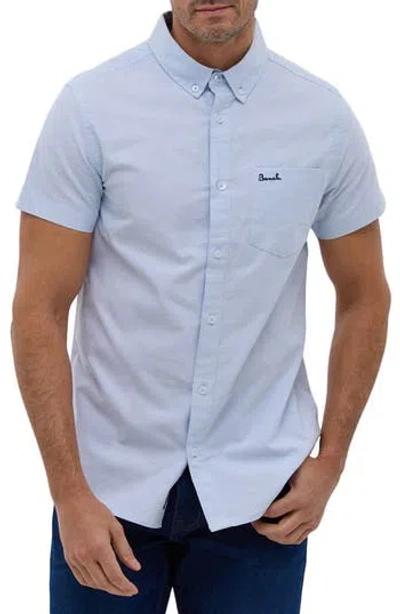 Bench . Bowdon Short Sleeve Oxford Cotton Button-up Shirt In Light Blue