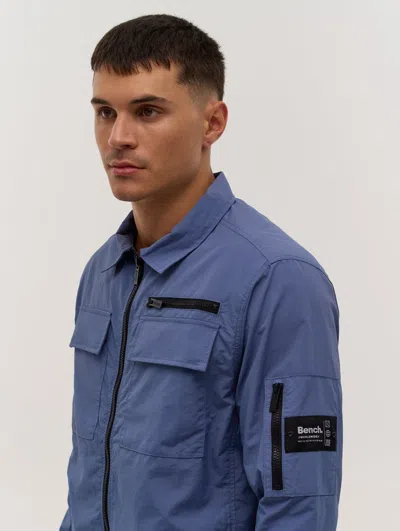 Bench Branson Sleeve Pocket Shacket In Blue