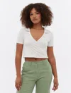 Bench Constance Collared Crop Top In White