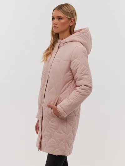 Bench Dakoah Honeycomb Quilted Midi Jacket In Pink
