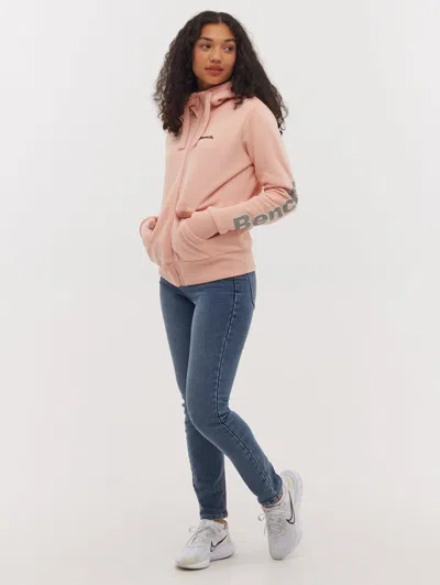 Bench Darcine Zip-up Hoodie With Sleeve Logo In Pink