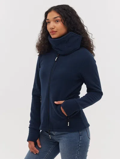 Bench Funnel Microfleece Wrap Neck Zip-up In Blue