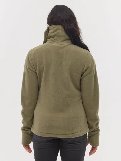 Bench Funnel Microfleece Wrap Neck Zip-up In Green